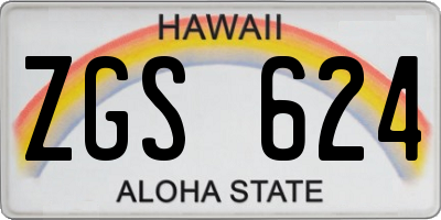 HI license plate ZGS624