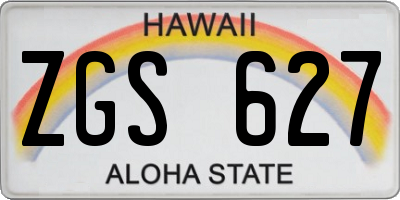 HI license plate ZGS627