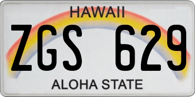 HI license plate ZGS629