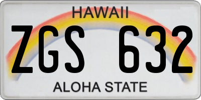 HI license plate ZGS632