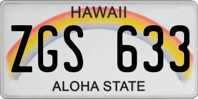 HI license plate ZGS633