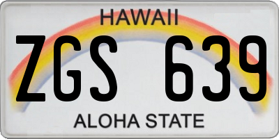 HI license plate ZGS639