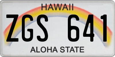 HI license plate ZGS641