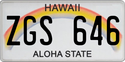 HI license plate ZGS646