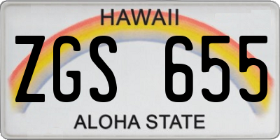 HI license plate ZGS655