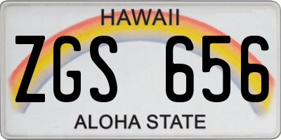 HI license plate ZGS656