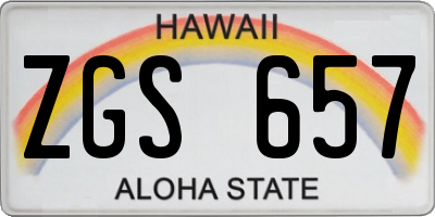HI license plate ZGS657