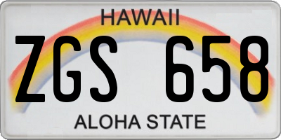 HI license plate ZGS658