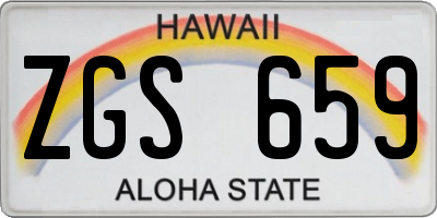 HI license plate ZGS659