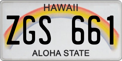 HI license plate ZGS661