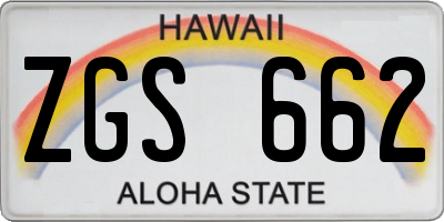 HI license plate ZGS662