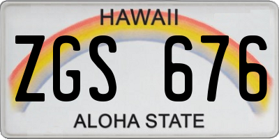 HI license plate ZGS676