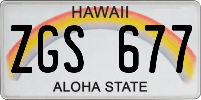 HI license plate ZGS677