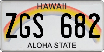 HI license plate ZGS682