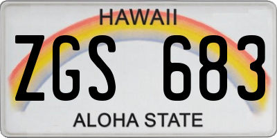 HI license plate ZGS683