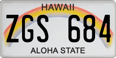 HI license plate ZGS684