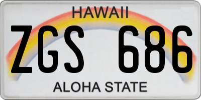 HI license plate ZGS686