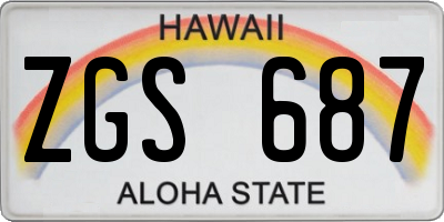 HI license plate ZGS687