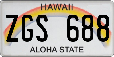 HI license plate ZGS688