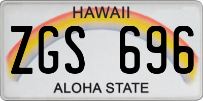 HI license plate ZGS696