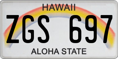 HI license plate ZGS697
