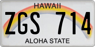 HI license plate ZGS714