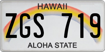 HI license plate ZGS719