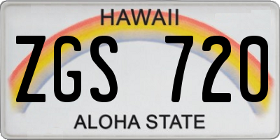 HI license plate ZGS720