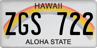 HI license plate ZGS722