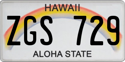 HI license plate ZGS729