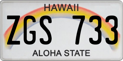 HI license plate ZGS733