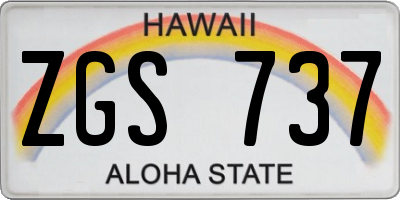HI license plate ZGS737