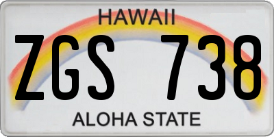 HI license plate ZGS738