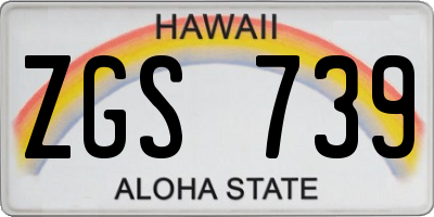 HI license plate ZGS739