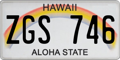 HI license plate ZGS746