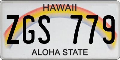 HI license plate ZGS779