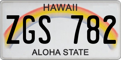 HI license plate ZGS782