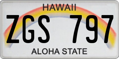HI license plate ZGS797