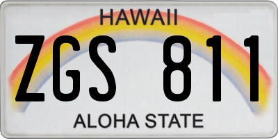 HI license plate ZGS811