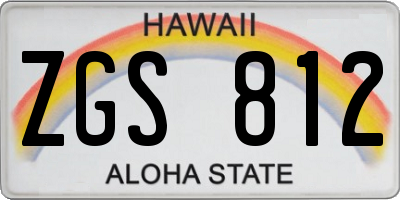 HI license plate ZGS812
