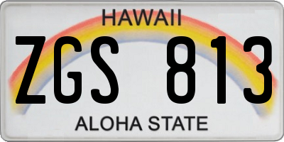 HI license plate ZGS813