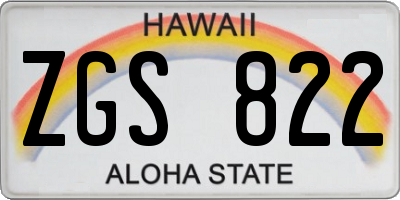 HI license plate ZGS822