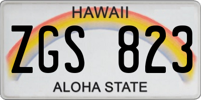 HI license plate ZGS823