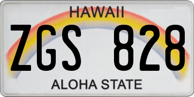 HI license plate ZGS828