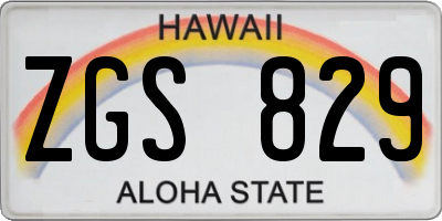 HI license plate ZGS829