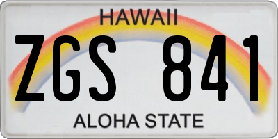 HI license plate ZGS841