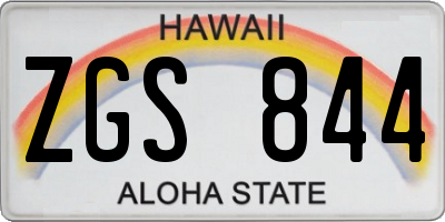 HI license plate ZGS844