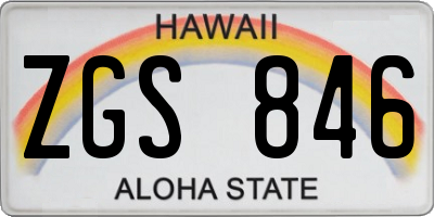 HI license plate ZGS846