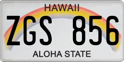 HI license plate ZGS856