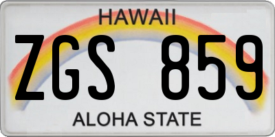 HI license plate ZGS859